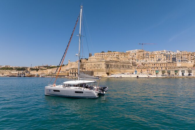 8-Hour Catamaran Charter from Valletta, Malta - The Maltese coast from a private catamaran