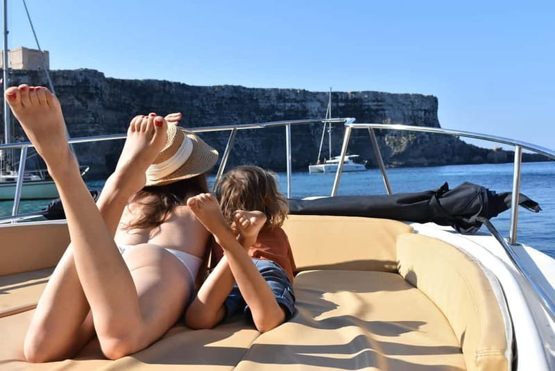 Cirkewwa/Mgarr: Blue and Crystal Lagoon Private Boat Charter - Monte Cristo and Popeye’s Cave come first