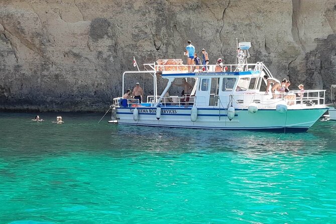 Comino Blue Lagoon and Gozo Private Boat Charter: Lucky Lady Boat - Crystal Lagoon and Comino’s movie caves