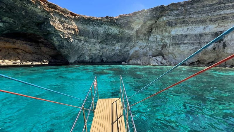 Comino Blue Lagoon & Crystal Lagoon - 3 Bay Cruise - Santa Maria Caves on the return