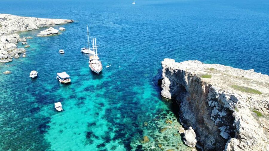 Comino Island , Blue lagoon, Crystal Lagoon & Gozo & Caves - Blue Lagoon gives you the longest swim