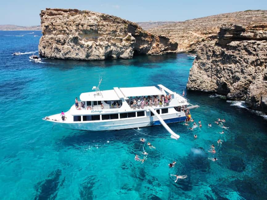 From Sliema: Comino, Crystal Lagoon, and Blue Lagoon Cruise - The northbound route from Sliema
