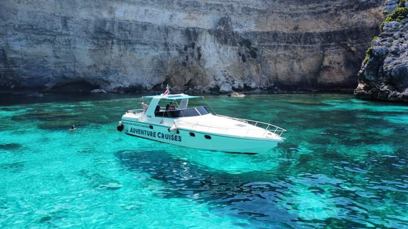 From Sliema: Private Comino and Gozo Boat Charter - Comino’s caves by powerboat