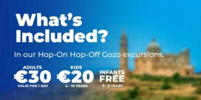 From Valetta: Catamaran Tour with Hop-On, Hop-Off Gozo Tour