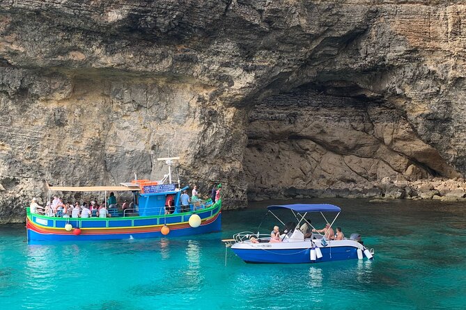 Full Day Private charter to Crystal & Blue Lagoon, Caves & Gozo - San Niklaw Bay for a quieter half-hour