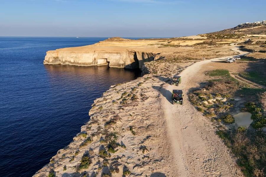 Gozo: All Inclusive 4x4 Chauffeured JEEP day safari - Xwejni Bay, salt-country views, and Marsalforn