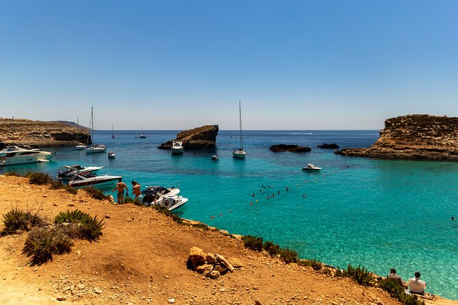 Gozo with bus including Blue Lagoon Comino & Sea Caves - Blue Lagoon: beautiful water, limited space