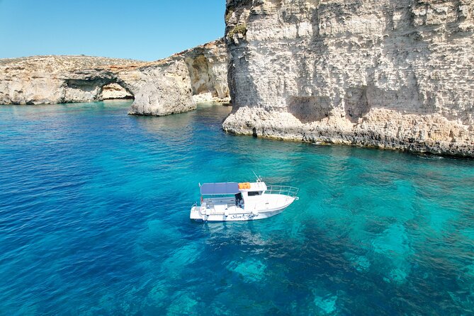 Half Day Blue Lagoon, Comino, Gozo and Malta Private Boat Trip - Crystal Lagoon: the first serious swim