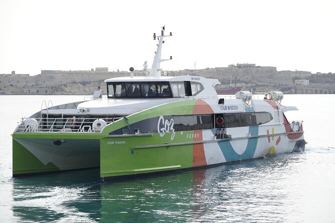 Highspeed Catamaran Crossing Between Malta and Gozo - Arriving at Mgarr Harbour