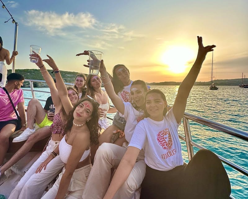Malta: Boat Party to Blue Lagoon and Comino with Open Bar - A sunset party rather than a standard Malta cruise
