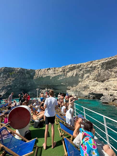 Malta: Gozo, Comino, Blue & Crystal Lagoon, & Caves Cruise - Food, seating, and onboard comfort