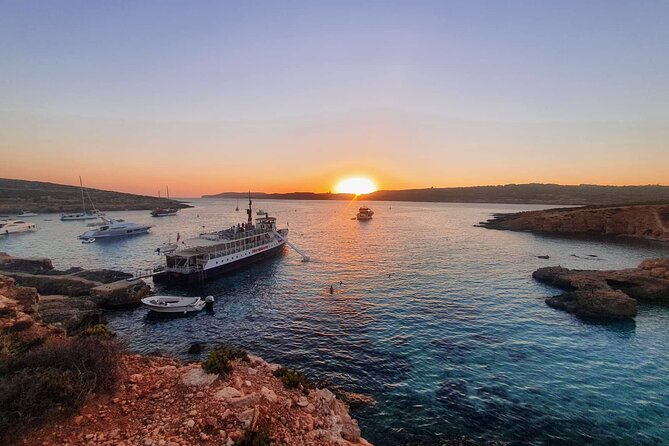 Malta Sunset Boat Tour: Bugibba to Comino Blue Lagoon Cruise - Leaving Bugibba at 5:15 pm