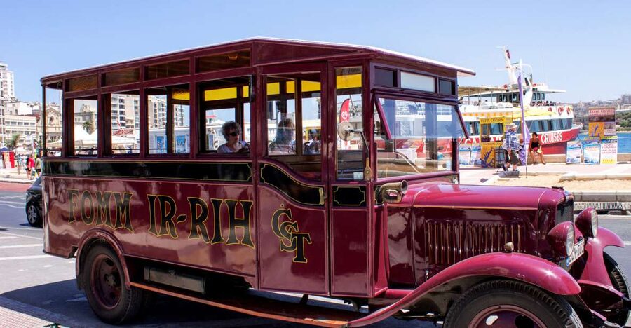 Malta: Vintage Bus Ride through the Three Cities - Leaving Sliema and crossing Malta’s harbor district