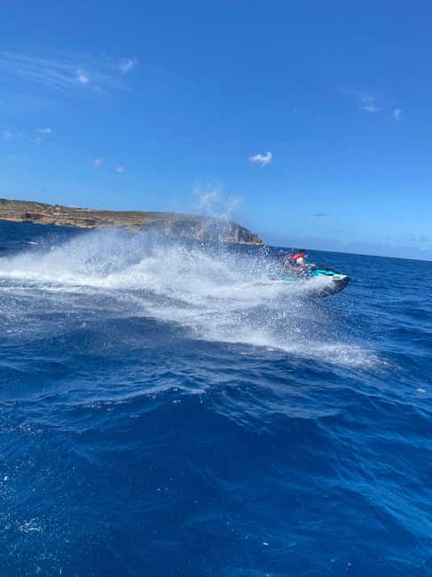 Mellieha: Comino and Blue Lagoon Jet Ski Safari Tour at 3 PM - Halfa Rock and the open-water rush