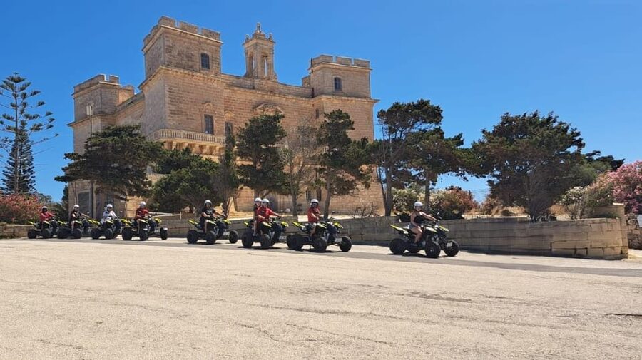 North Malta: Quad Bike Tour with Scenic Land, Sea & Swimming - The viewpoint above Popeye Village