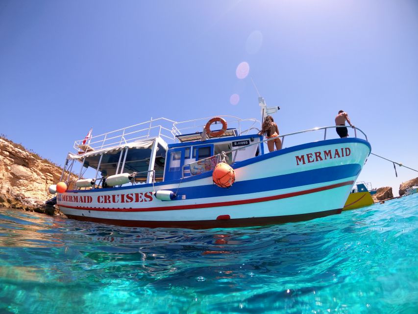 St Paul's Bay: Comino, Blue Lagoon, Gozo, & Caves Boat Tour - The Mermaid leaves Bugibba with a useful head start