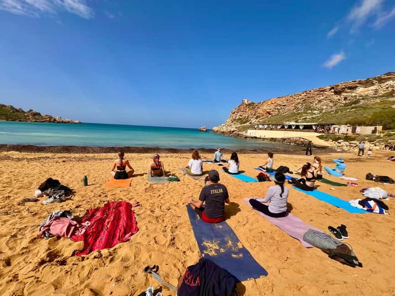 Sunday: Ghajn Tuffieha (Riviera) Beach Yoga Class - Swimming after the class